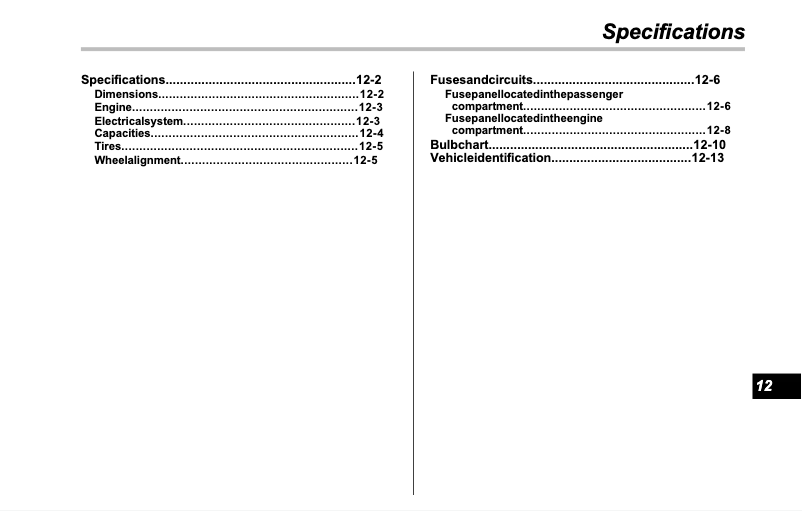 Page 1 de la notice Fiche technique Subaru Legacy (2010)