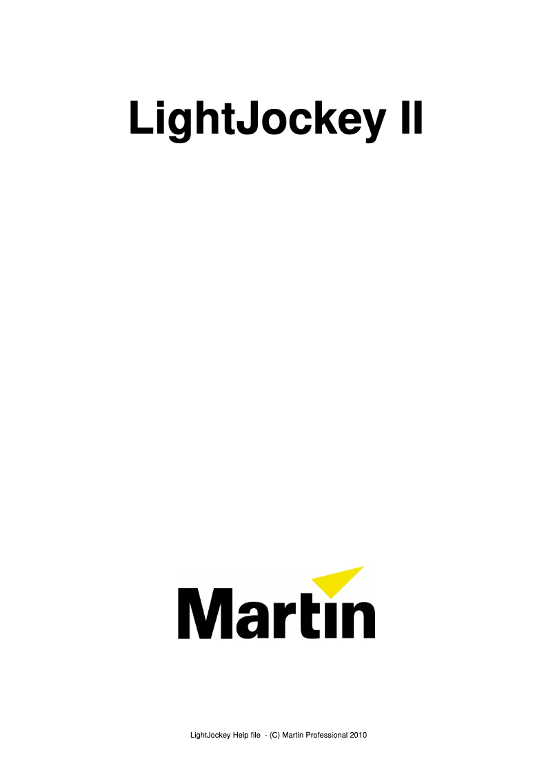 Page 1 of the manual User Manual Martin LightJockey 2