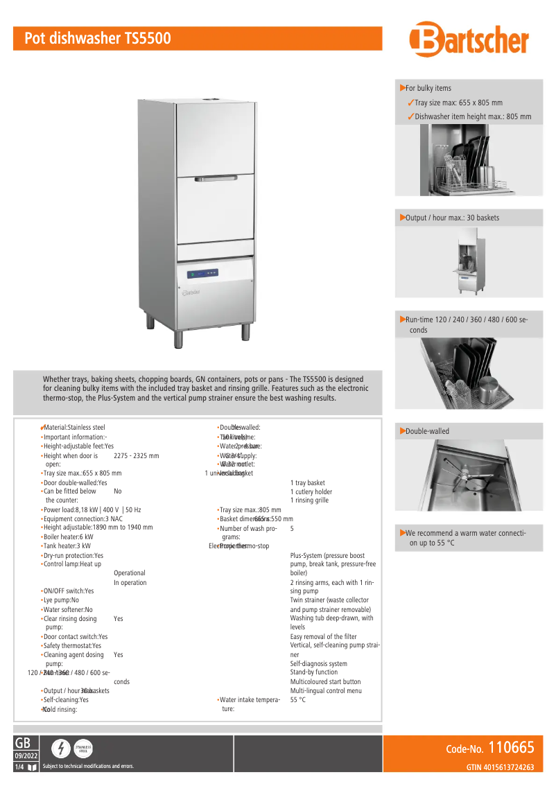 Image de la première page du manuel de l'appareil TS5500