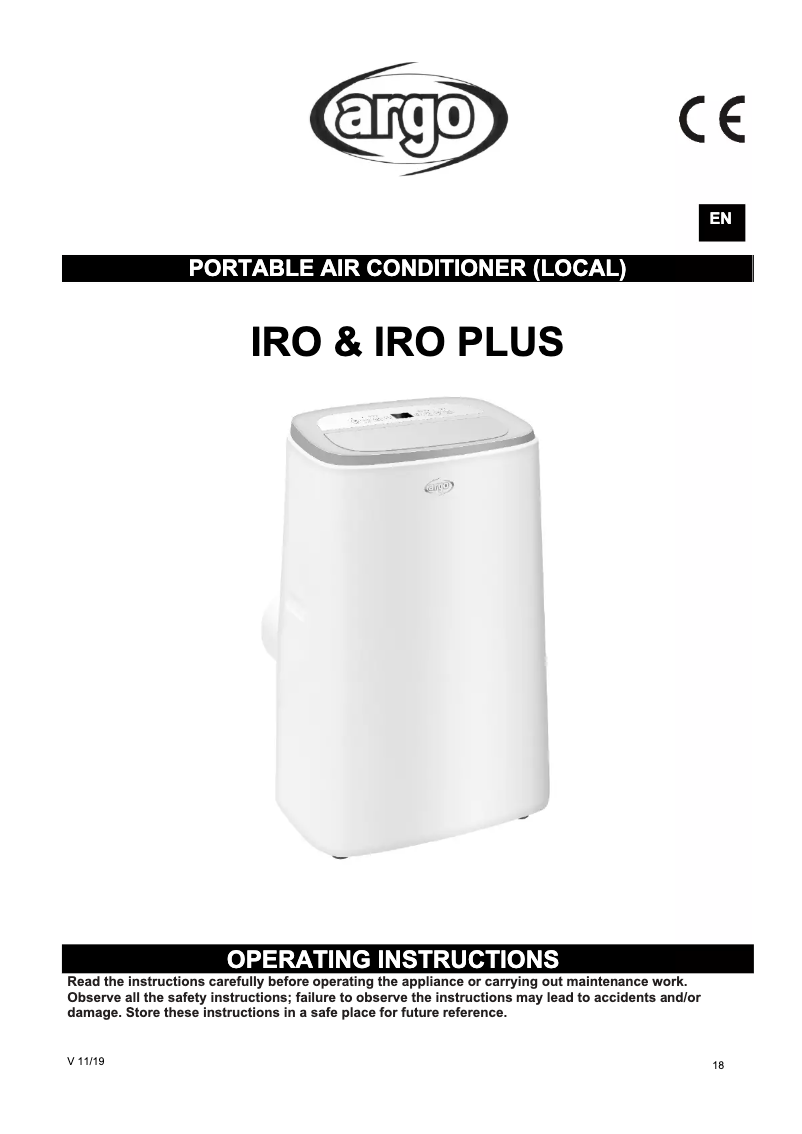 Image de la première page du manuel de l'appareil IRO