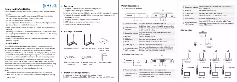 Page 1 de la notice Manuel utilisateur HELGI HLG0388PRO - RX