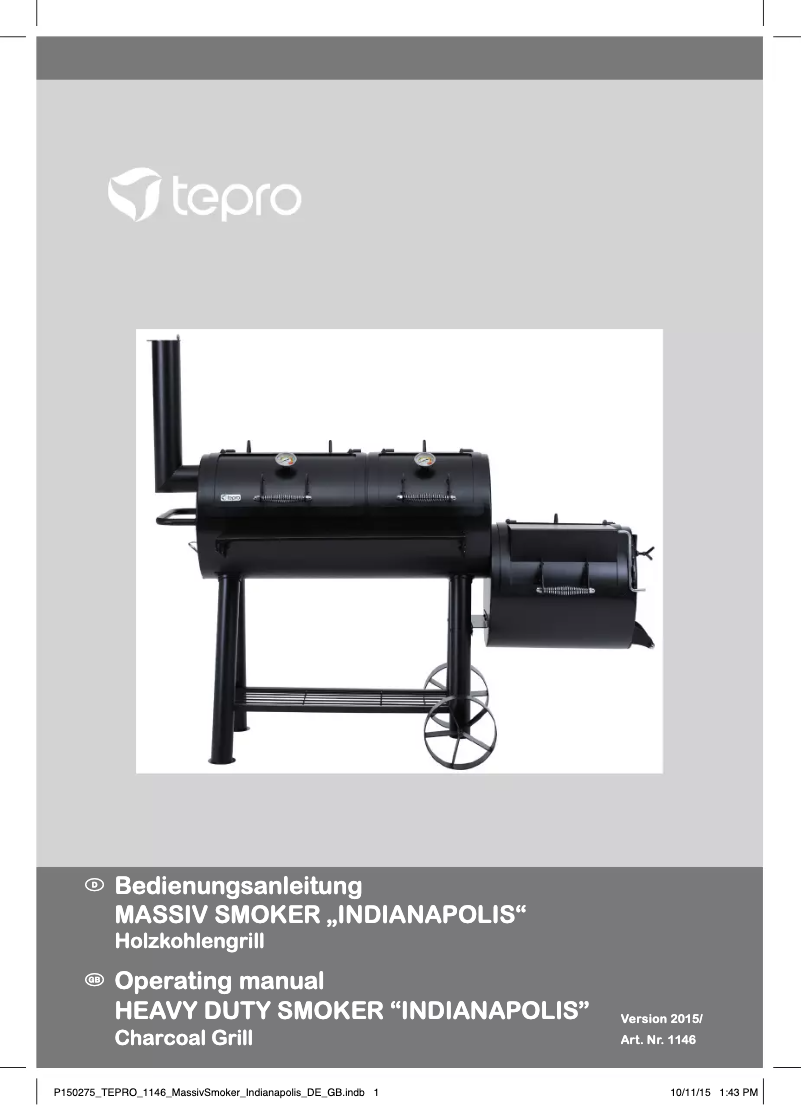 Page 1 of the manual User Manual tepro Indianapolis 1146