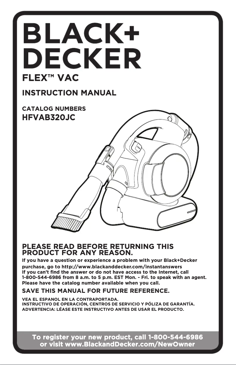Page n°1 - Manuel utilisateur Black & Decker HFVAB320JC26