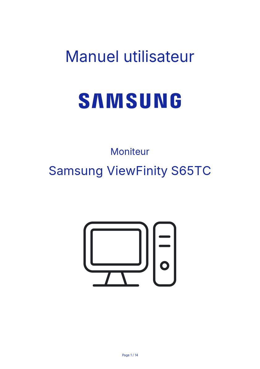 Image de la première page du manuel de l'appareil ViewFinity S65TC