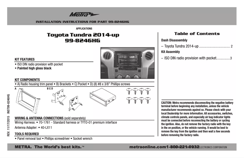 Image de la première page du manuel de l'appareil 99-8246HG