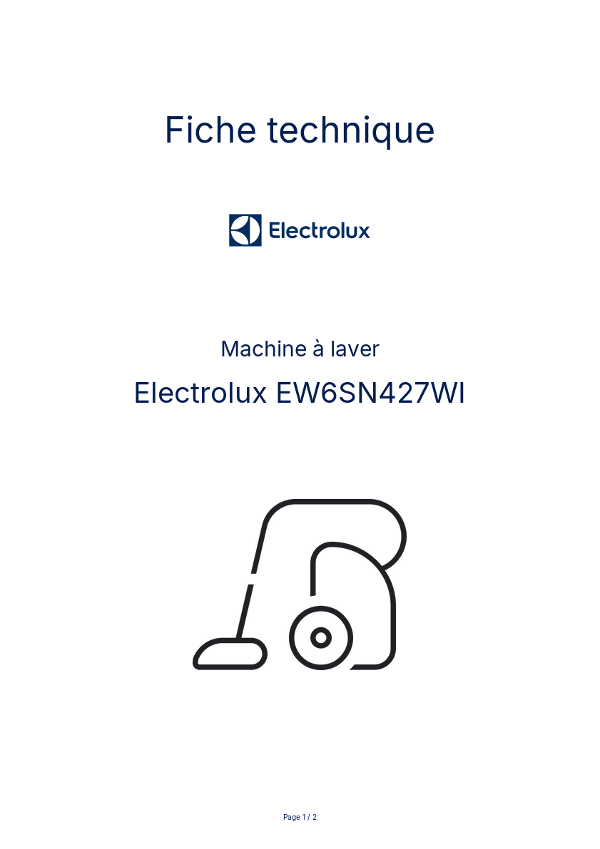 Image de la première page du manuel de l'appareil EW6SN427WI