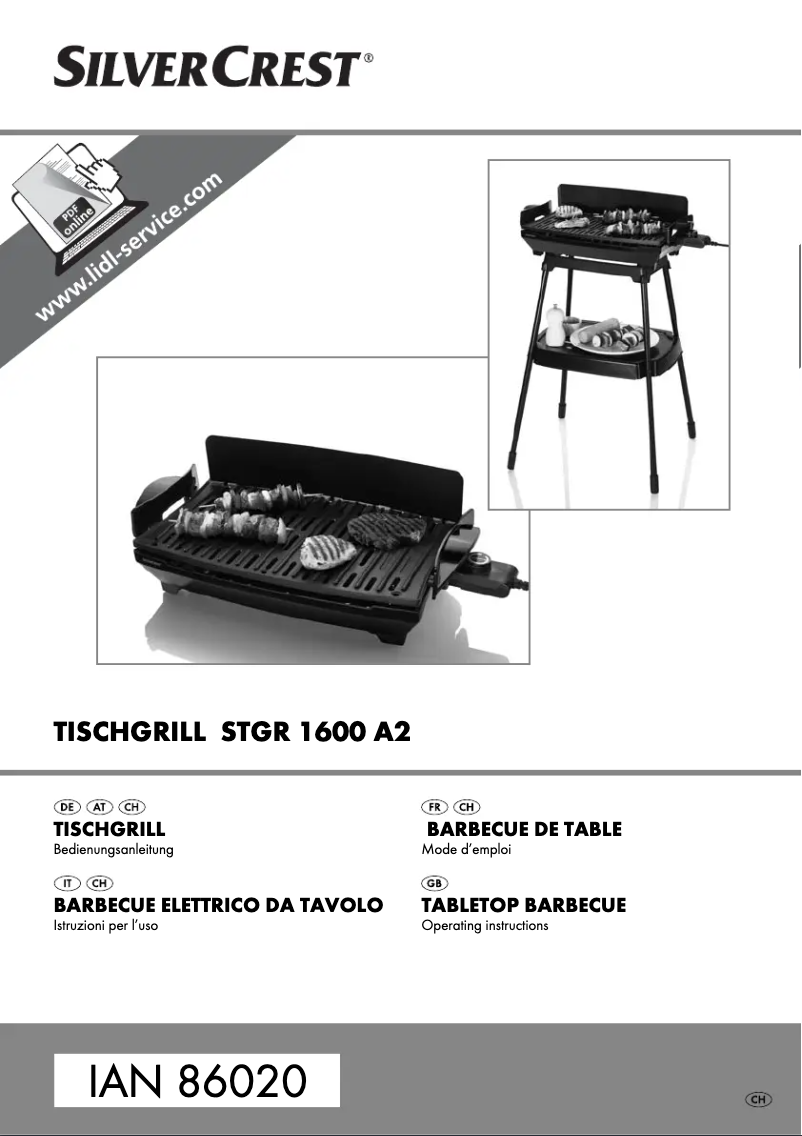 Page 1 de la notice Manuel utilisateur SilverCrest STGR 1600 A