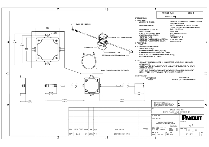 Página 1 del manual Dibujo técnico Panduit ED001