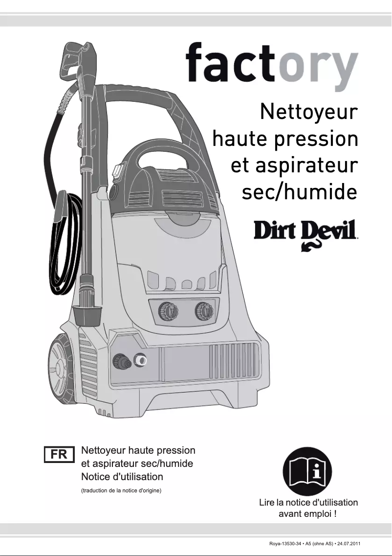 Page 1 de la notice Manuel utilisateur Dirt Devil Factory M3300