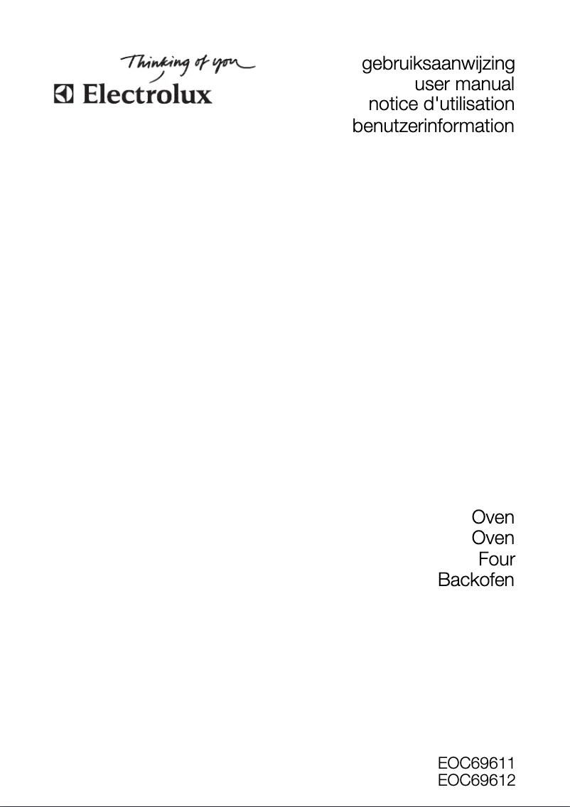 Page n°1 - Manuel utilisateur Electrolux EOC69611X