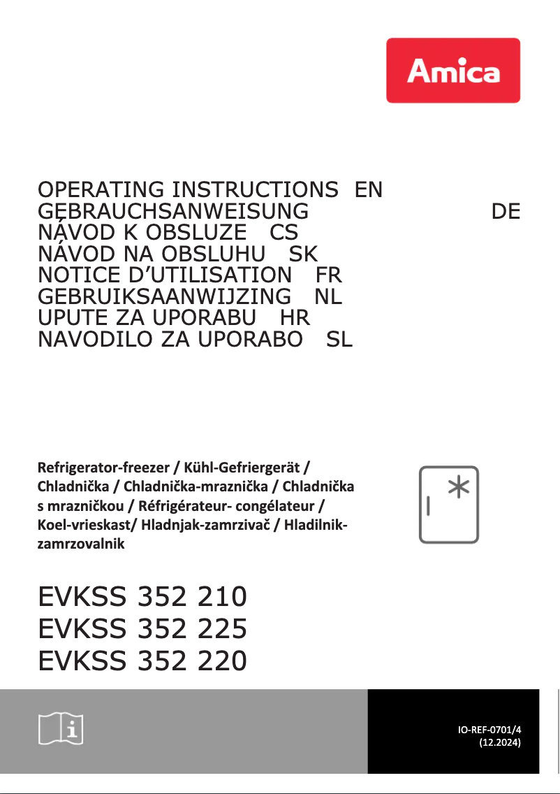 Page 1 de la notice Manuel utilisateur Amica EVKSS 352 225