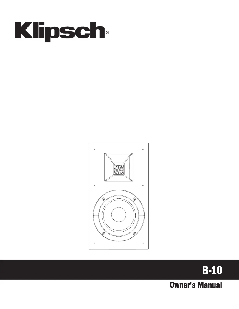 Page 1 de la notice Manuel utilisateur Klipsch B-10