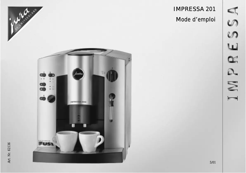 Image de la première page du manuel de l'appareil Impressa 201