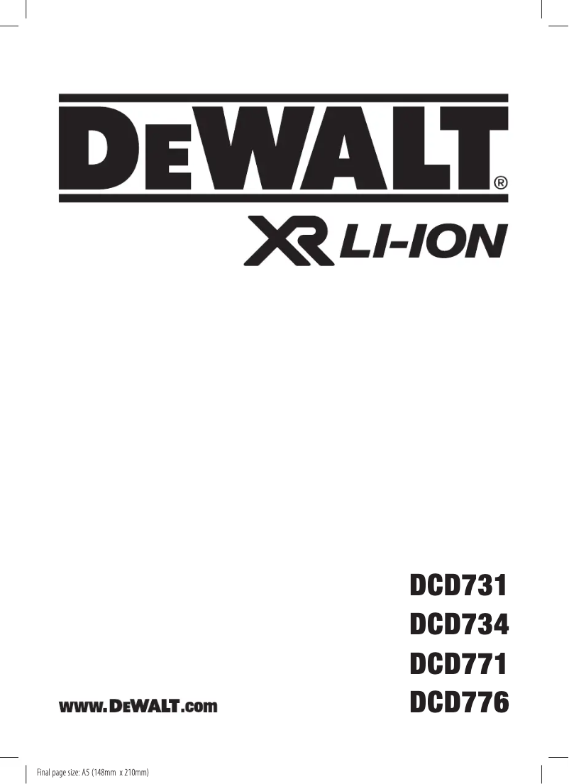 Page 1 de la notice Manuel utilisateur DeWalt DCD731