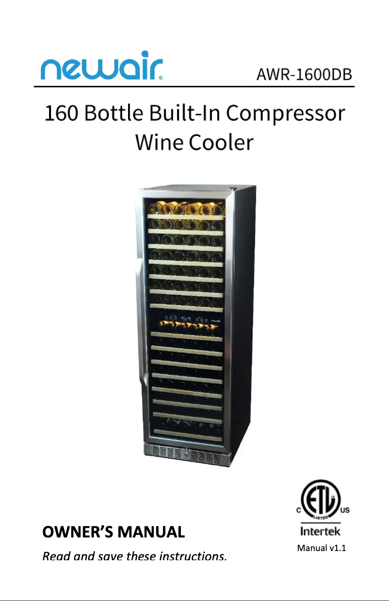 Image de la première page du manuel de l'appareil AWR-1600DB
