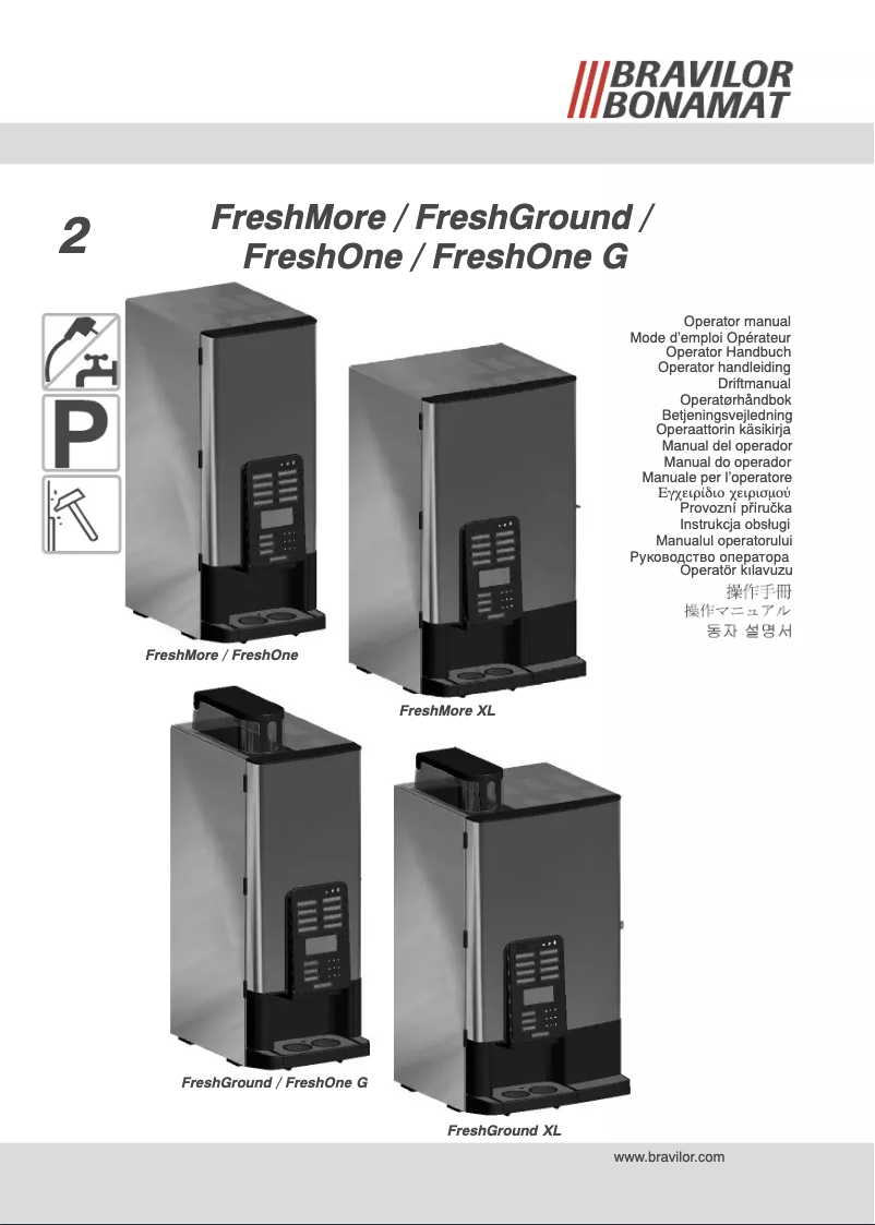 Page 1 de la notice Manuel utilisateur Bravilor Bonamat FreshMore XL