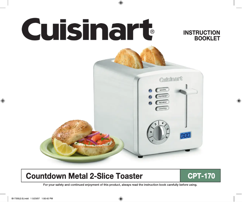 Page 1 de la notice Manuel utilisateur Cuisinart Countdown Metal CPT-170