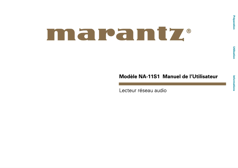 Page 1 de la notice Manuel utilisateur Marantz NA-11S1