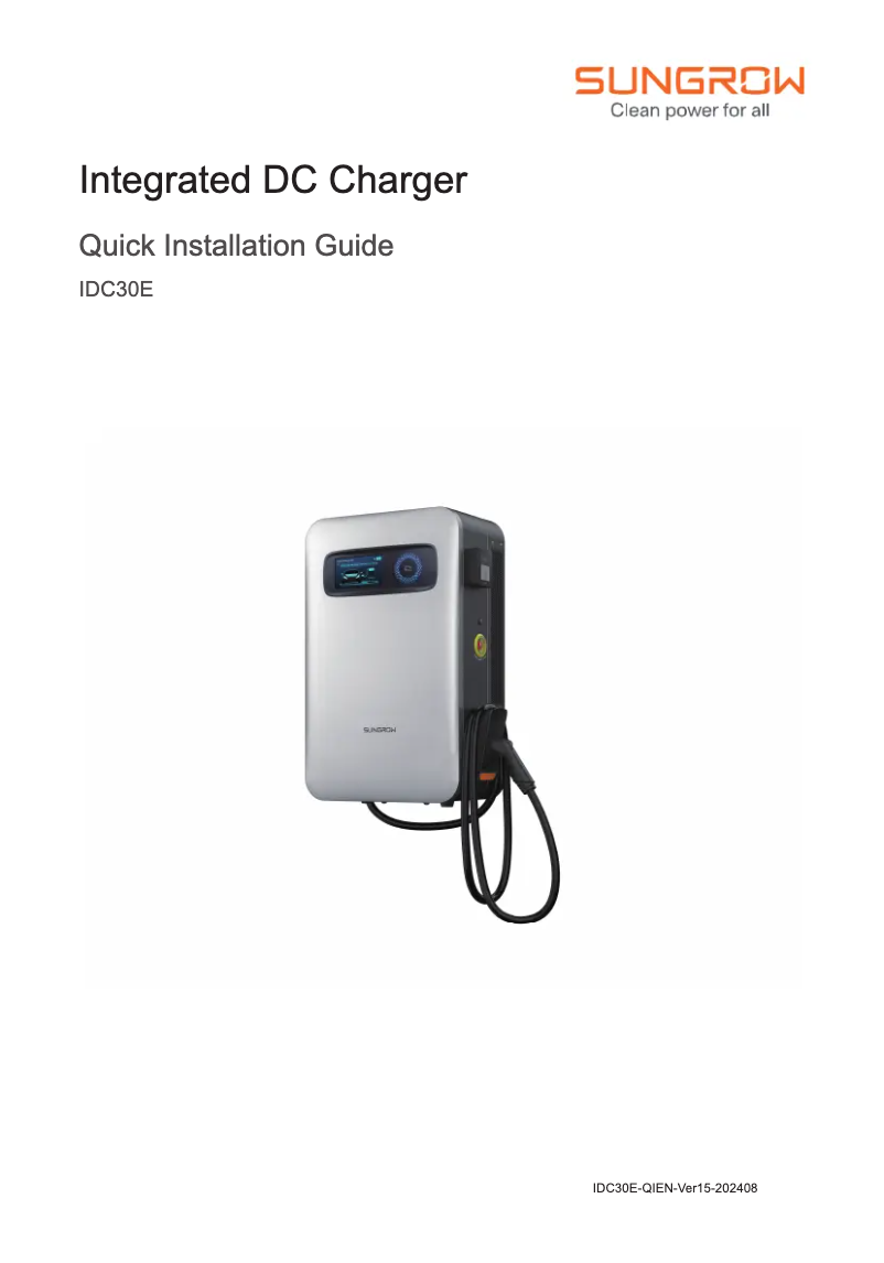 Page n°1 - Manuel utilisateur Sungrow IDC30E