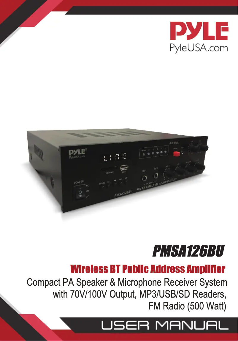Página 1 del manual Manual de usuario Pyle PMSA126BU