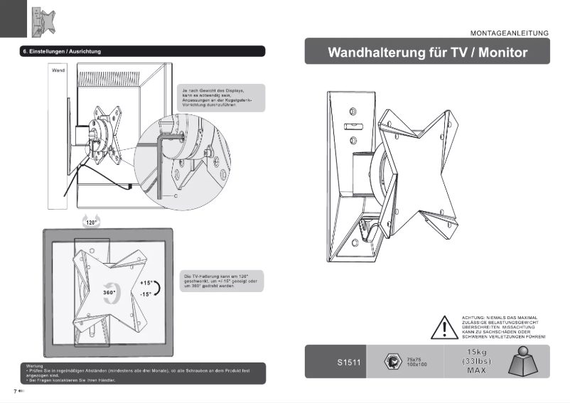 Image de la première page du manuel de l'appareil S1511