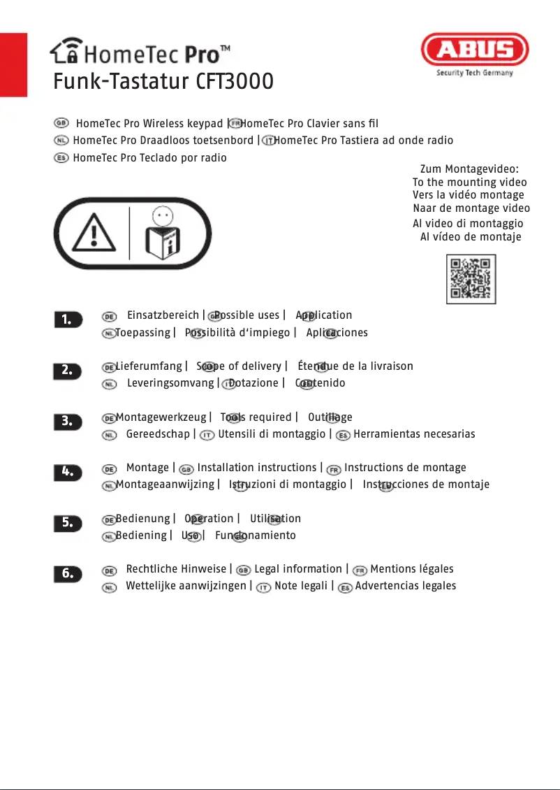 Page 1 de la notice Manuel utilisateur Abus CFT3000W