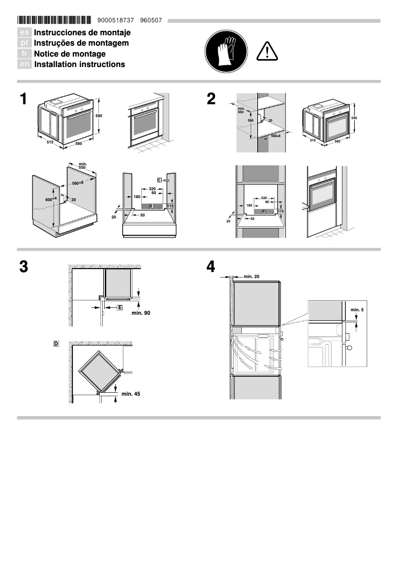 Page n°1 - Guide d'installation Siemens HB64BC555F