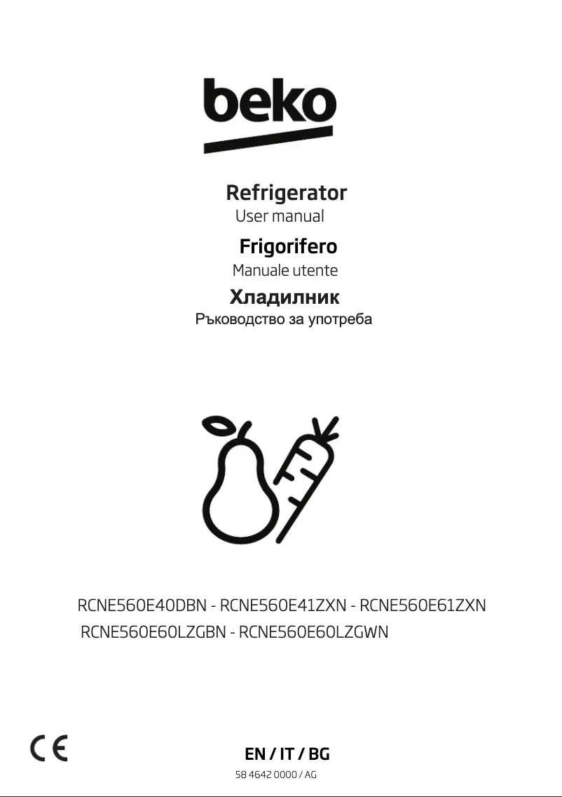 Page 1 de la notice Manuel utilisateur Beko RCNE560E61ZXN