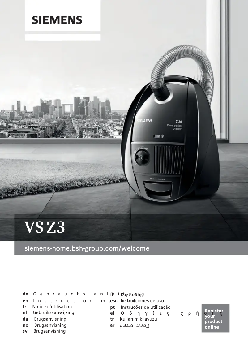 Page n°1 - Manuel utilisateur Siemens VSZ3B210