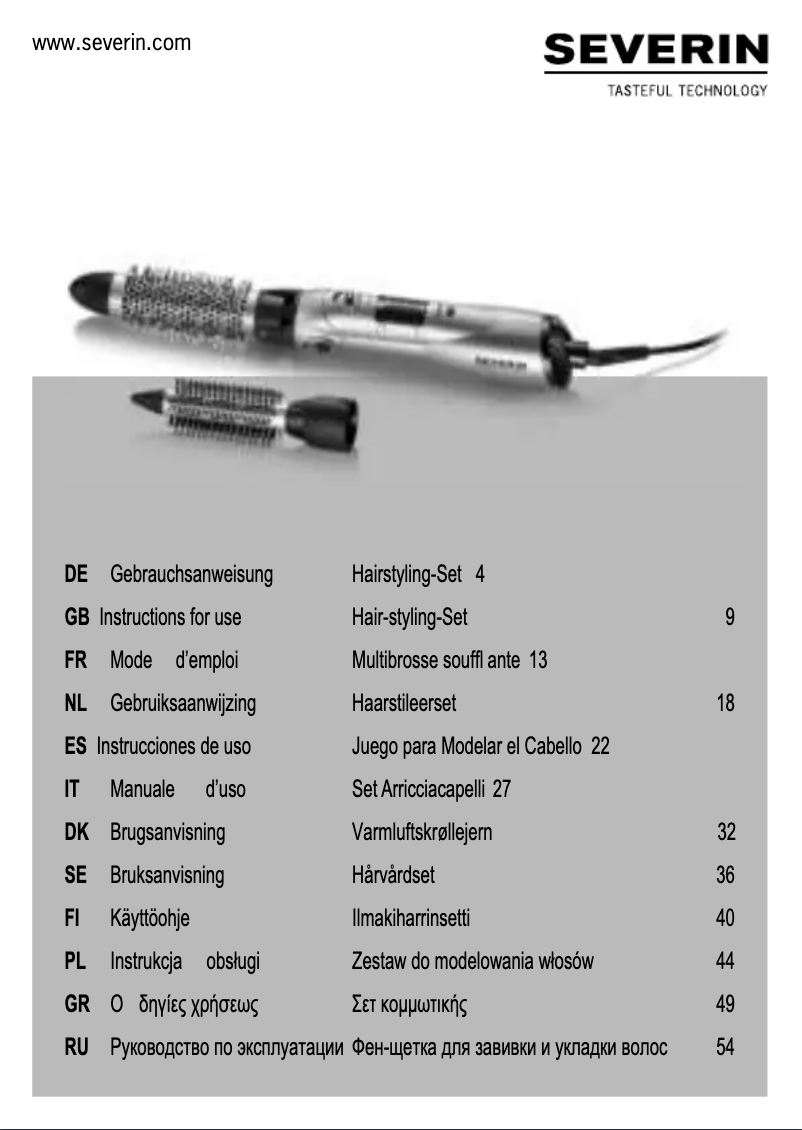 Page n°1 - Manuel utilisateur Severin WL 0821