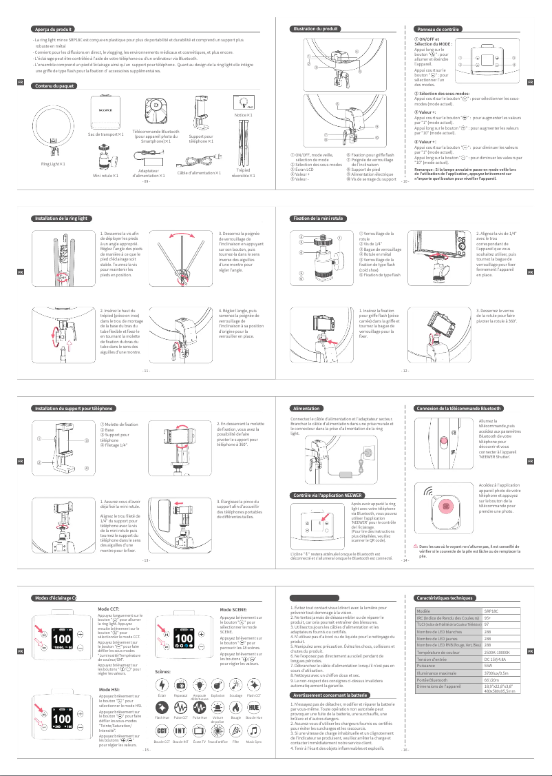 First page image of the manual for SRP18C
