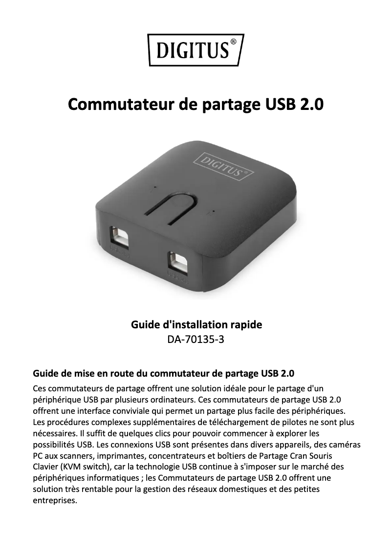 Page n°1 - Manuel utilisateur Digitus DA-70135-3