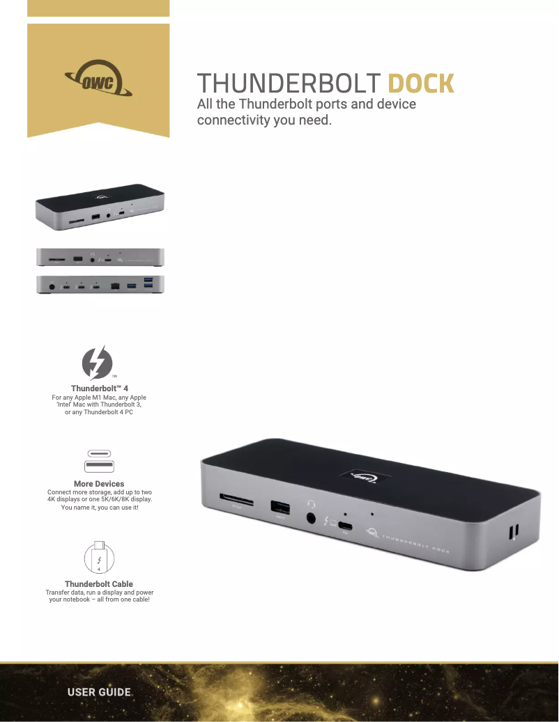 Page 1 de la notice Manuel utilisateur OWC Thunderbolt Dock