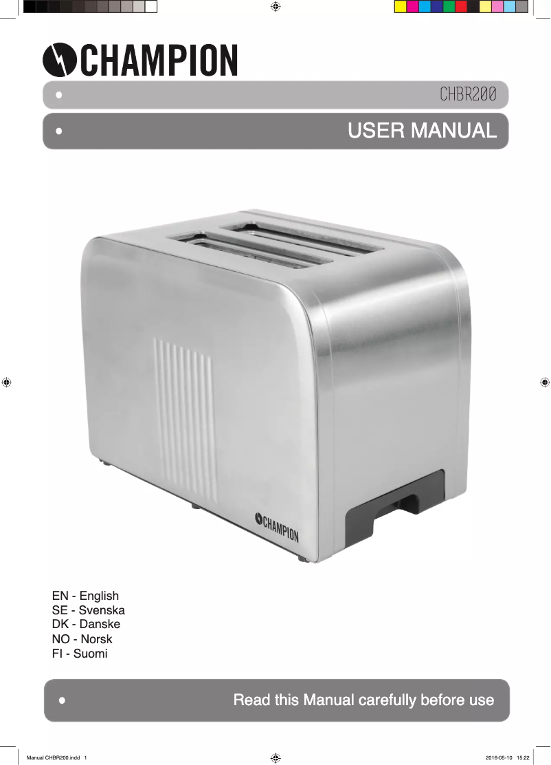 Image de la première page du manuel de l'appareil CHBR200