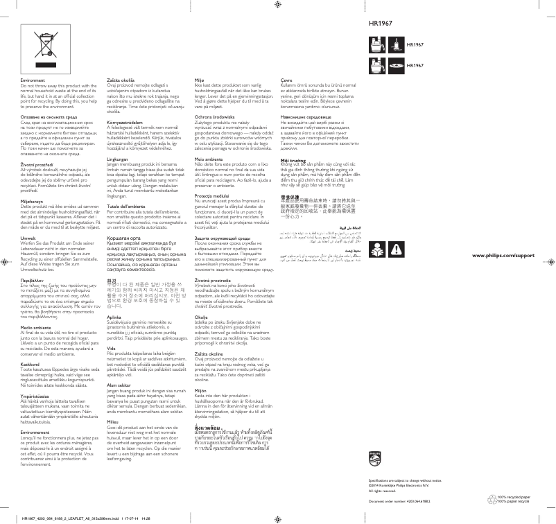 Page n°1 - Manuel utilisateur Philips Avance Collection HR1967