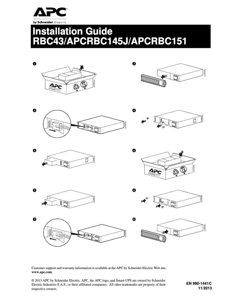 Page 1 de la notice Instructions / montage APC RBC43