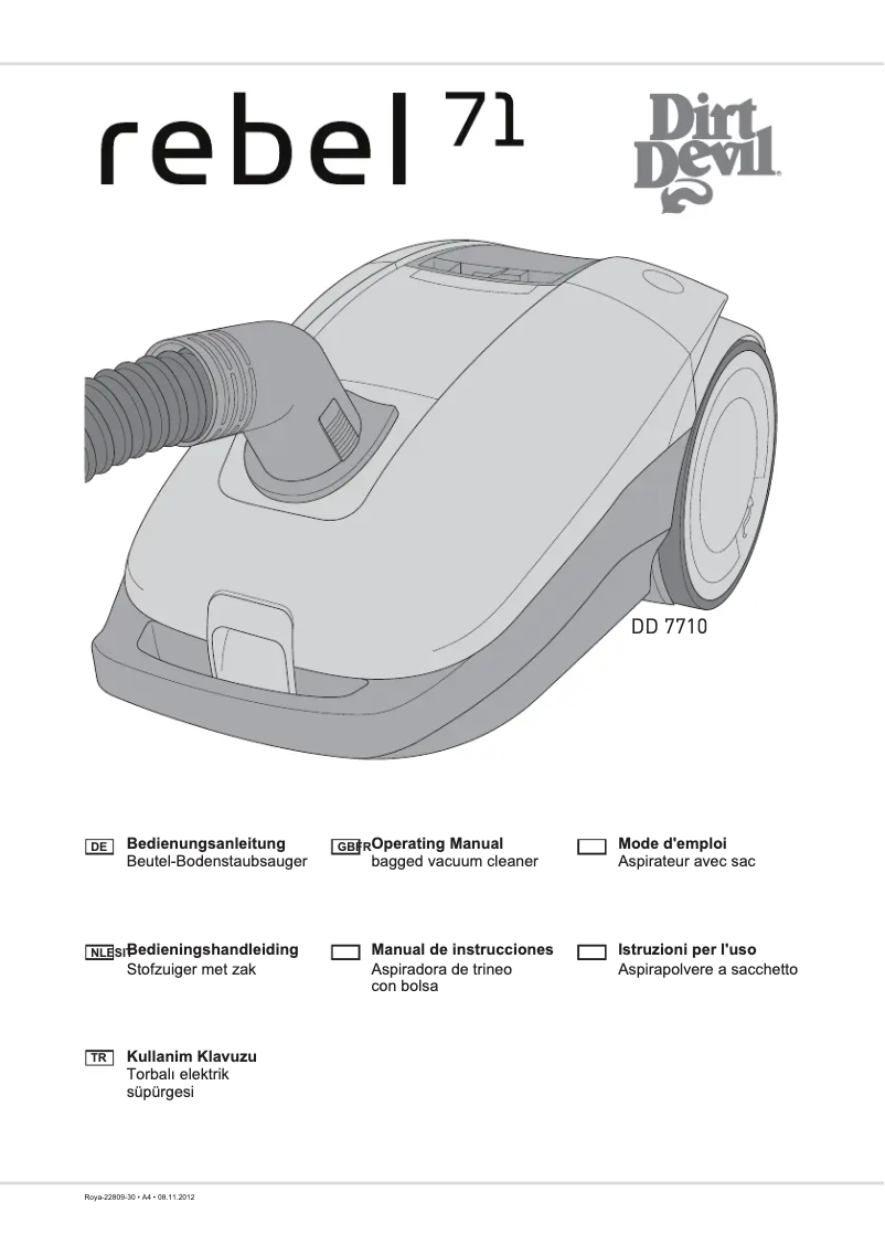 Página 1 del manual Manual de usuario Dirt Devil Rebel 71