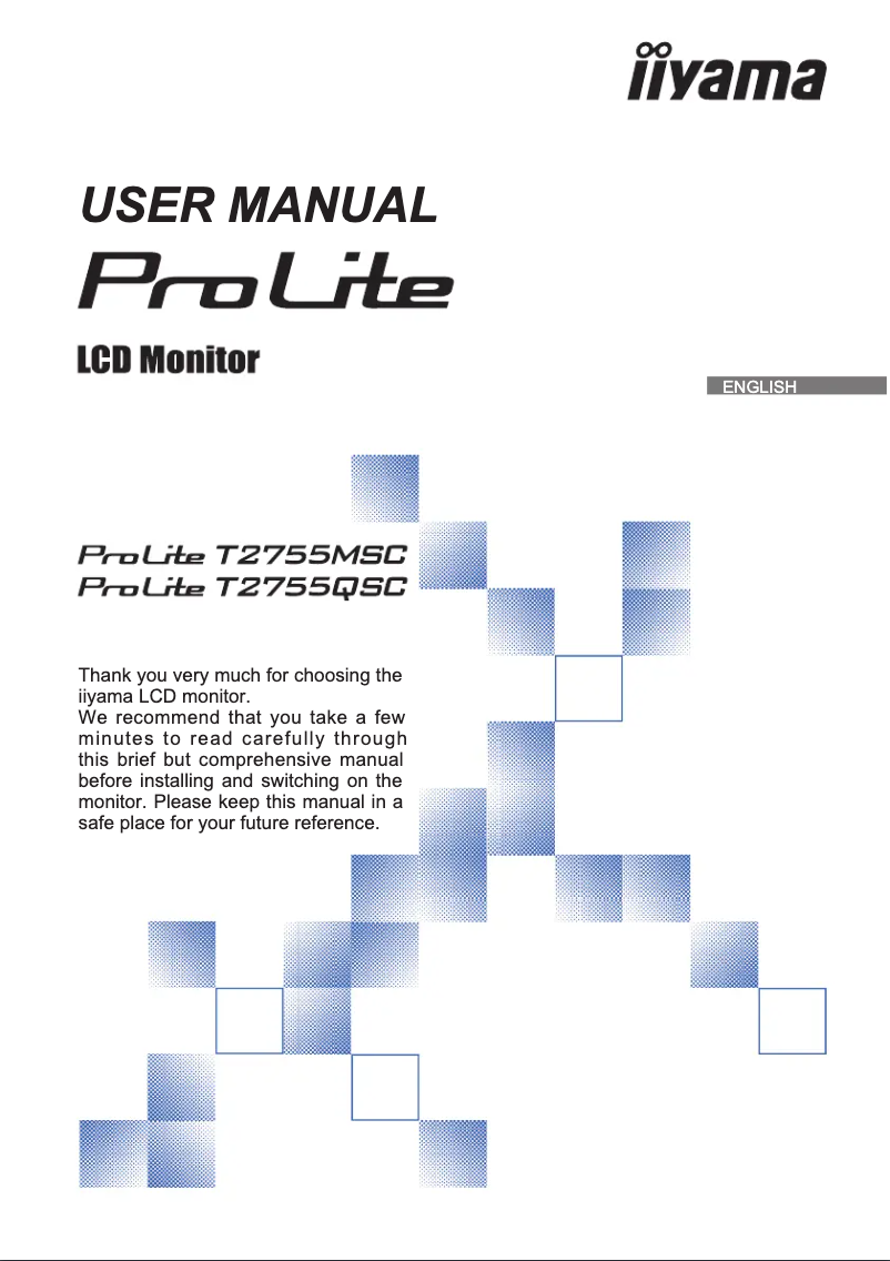 Page n°1 - Manuel utilisateur Iiyama ProLite T2755MSC