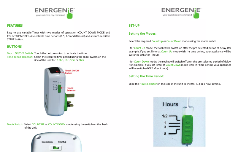 Image de la première page du manuel de l'appareil ENER001-V