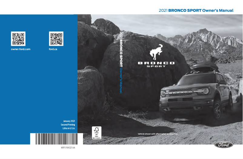 Page n°1 - Manuel utilisateur Ford Bronco Sport (2021)