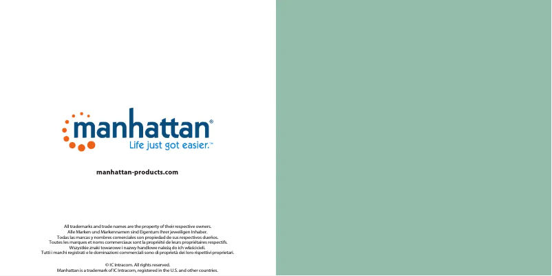 Page 1 de la notice Manuel utilisateur Manhattan 178327