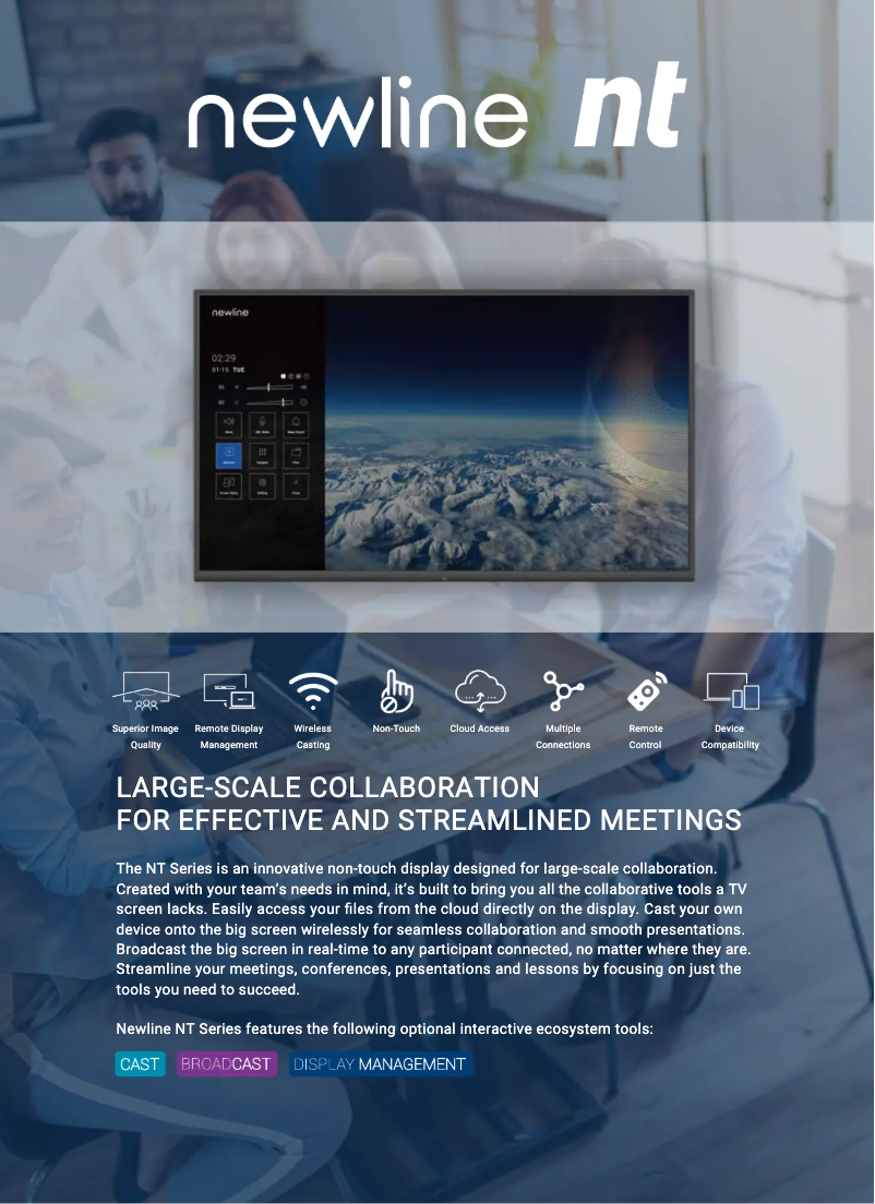 Page 1 de la notice Fiche technique Newline TT-9819NT