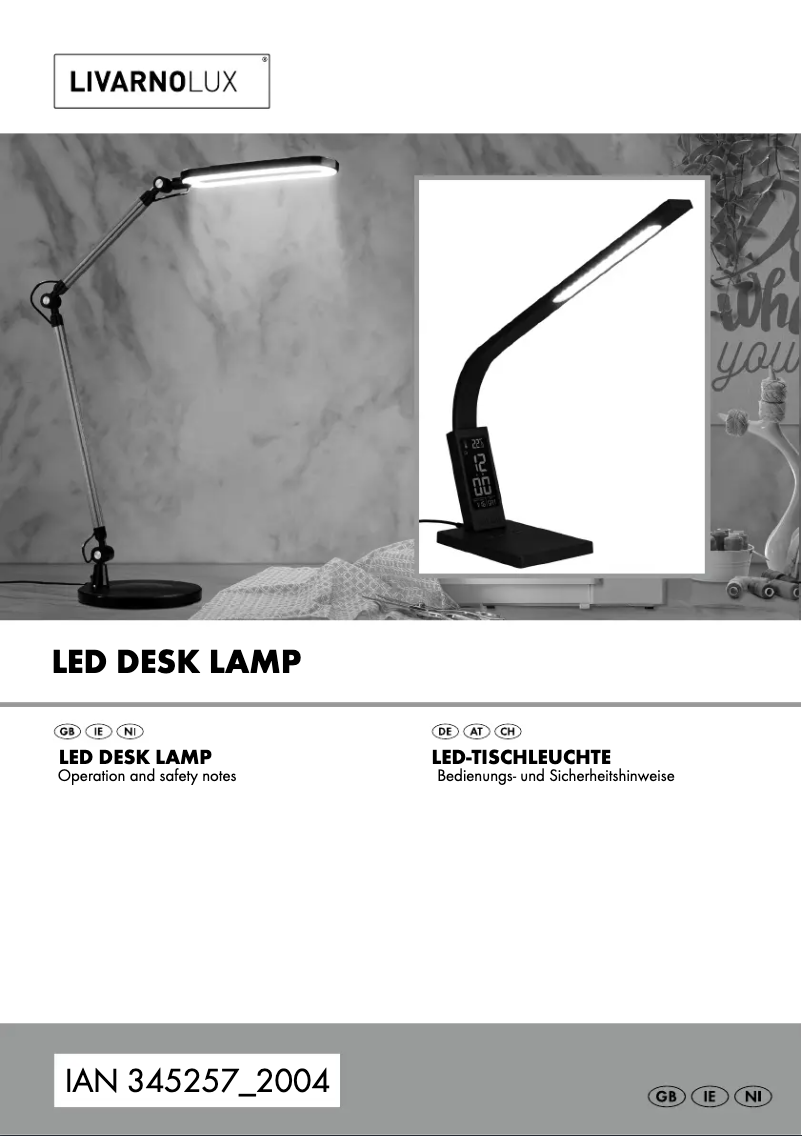 Page 1 de la notice Manuel utilisateur Livarno Lux IAN 345257