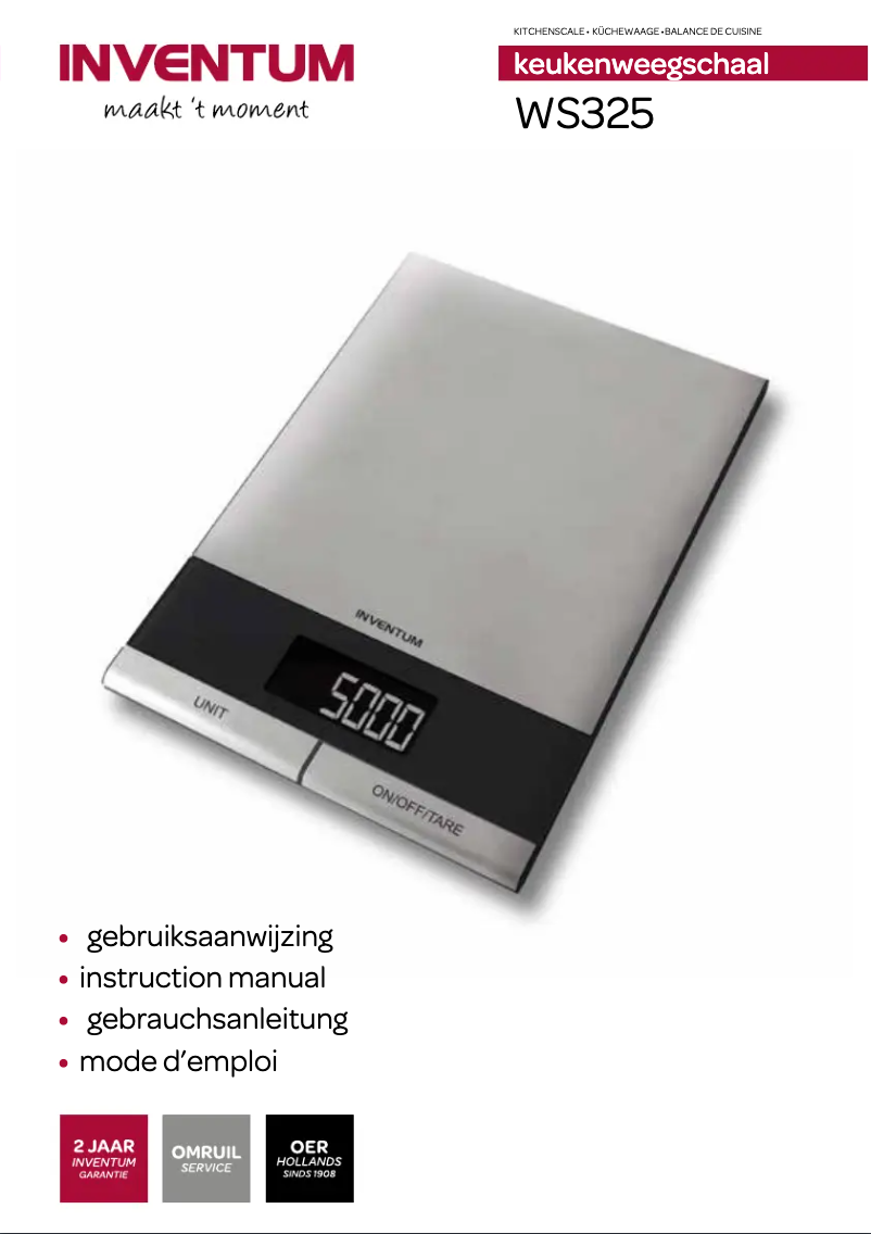 Page 1 de la notice Manuel utilisateur Inventum WS325