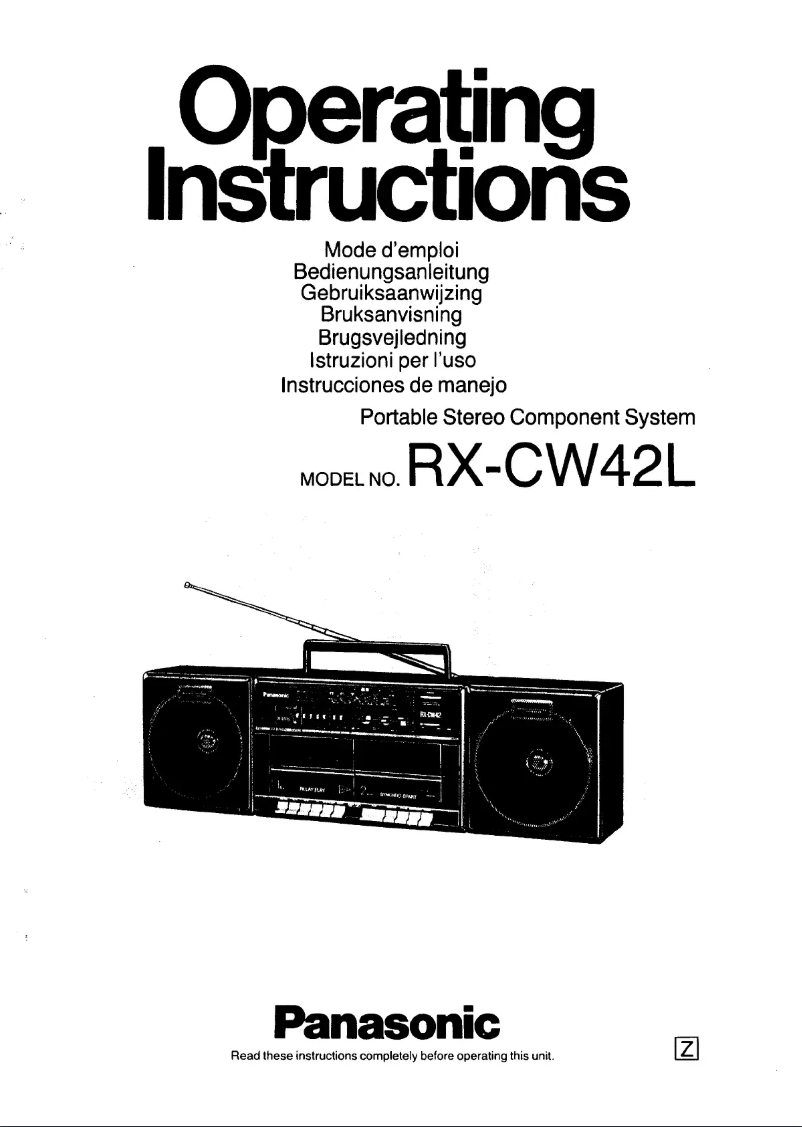 Página 1 del manual Manual de usuario Panasonic RX-CW42