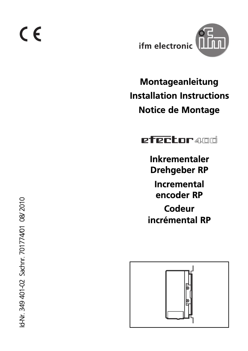 Page n°1 - Manuel utilisateur IFM RP1309