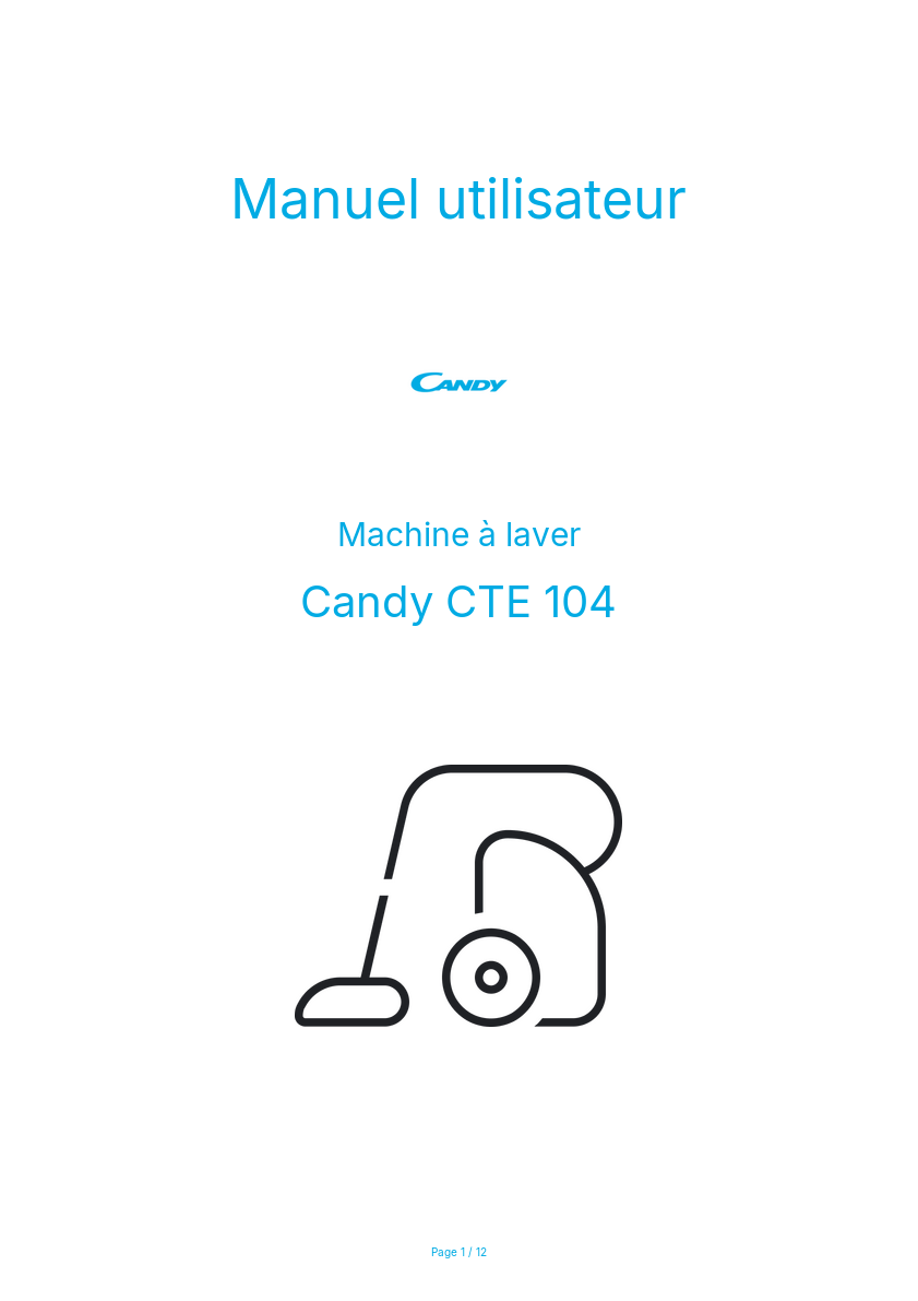 Image de la première page du manuel de l'appareil CTE 104