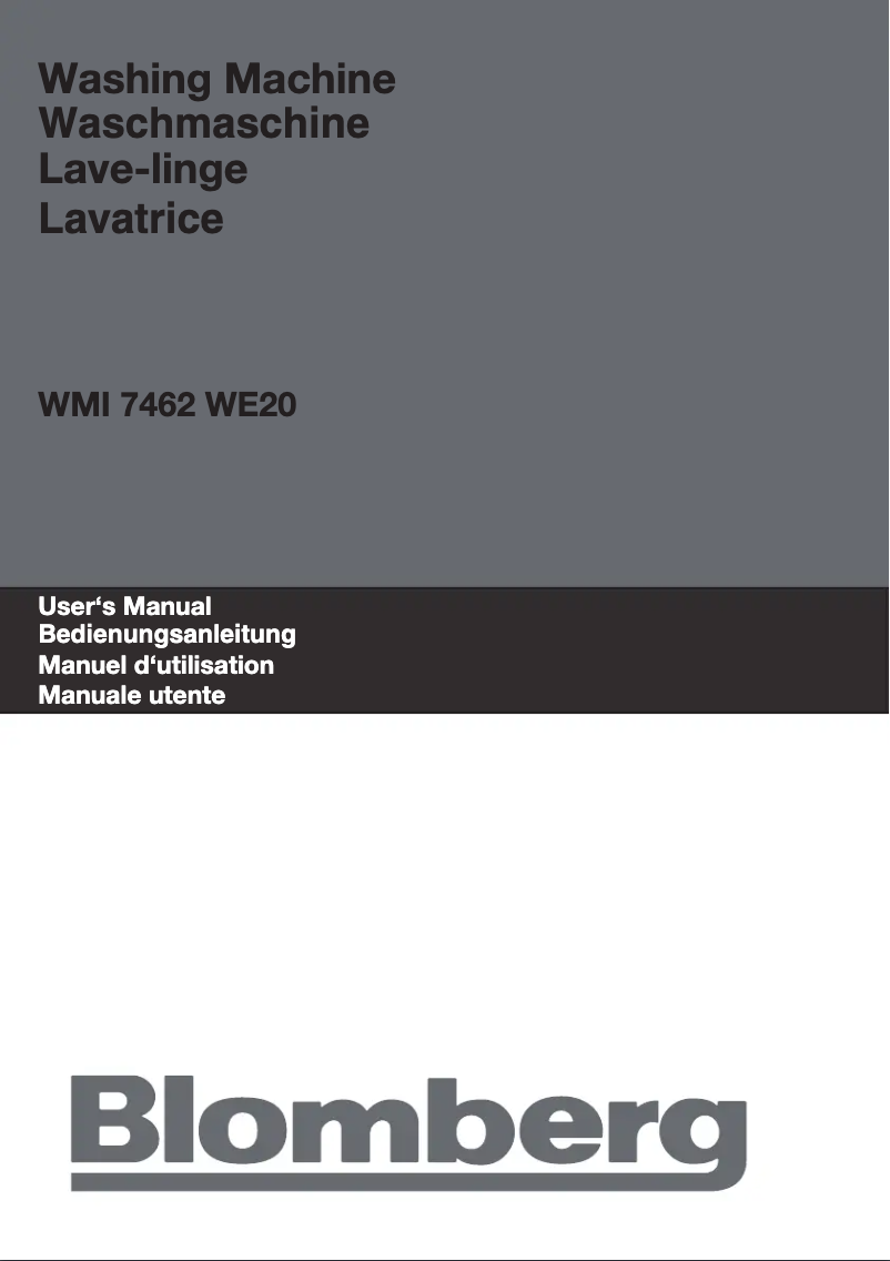 Image de la première page du manuel de l'appareil WMI 7462 WE20