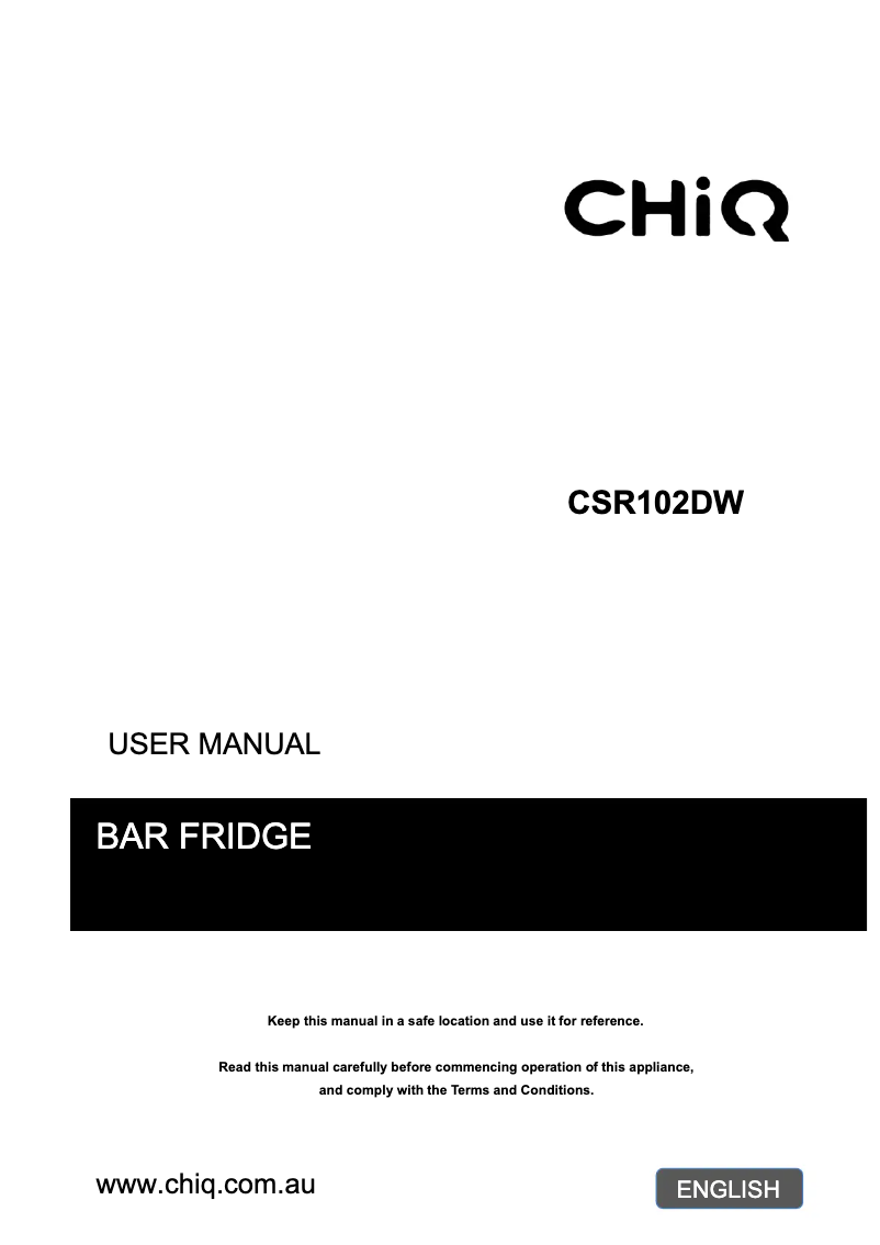 Página 1 del manual Manual de usuario CHiQ CSR102DW