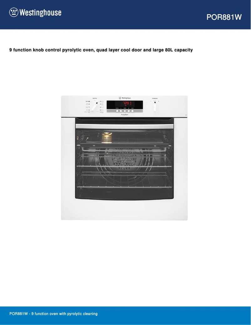 Image de la première page du manuel de l'appareil POR881W